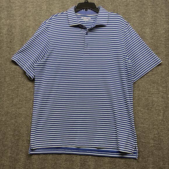 Vineyard Vines Other - Vineyard Vines Polo Shirt Mens Large Blue Striped Jim Nantz Performance Golf